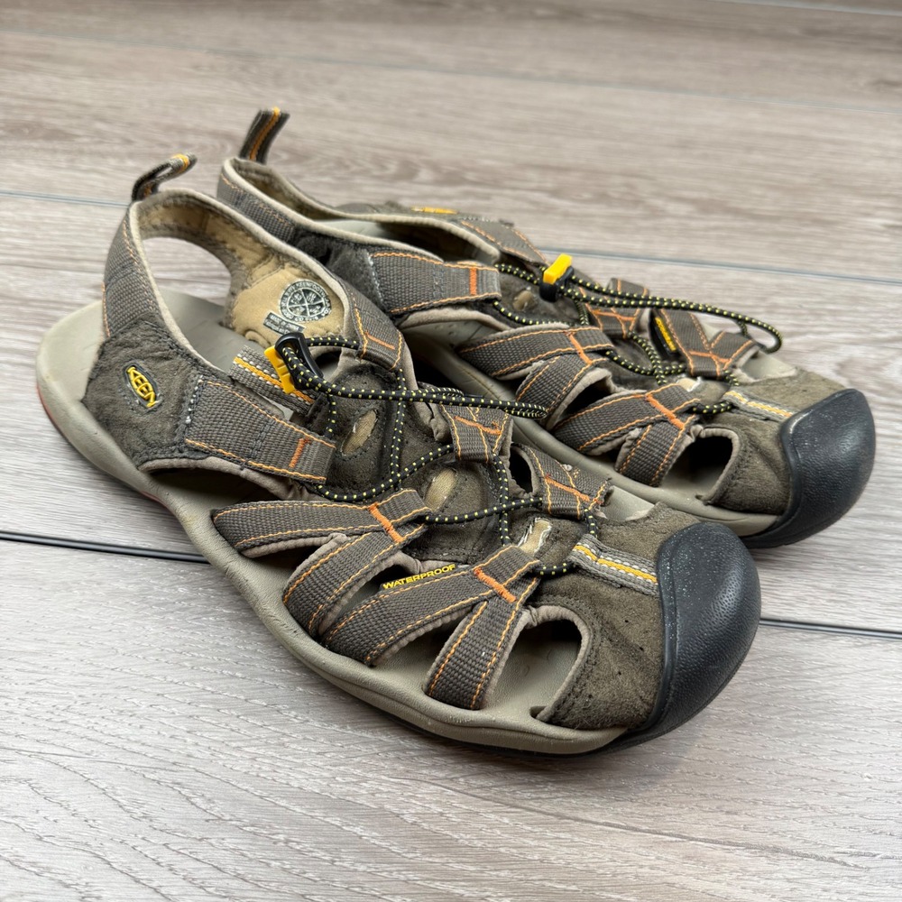 KEEN Mens Newport H2 Waterproof Hiking Sandals Brown Orange 10